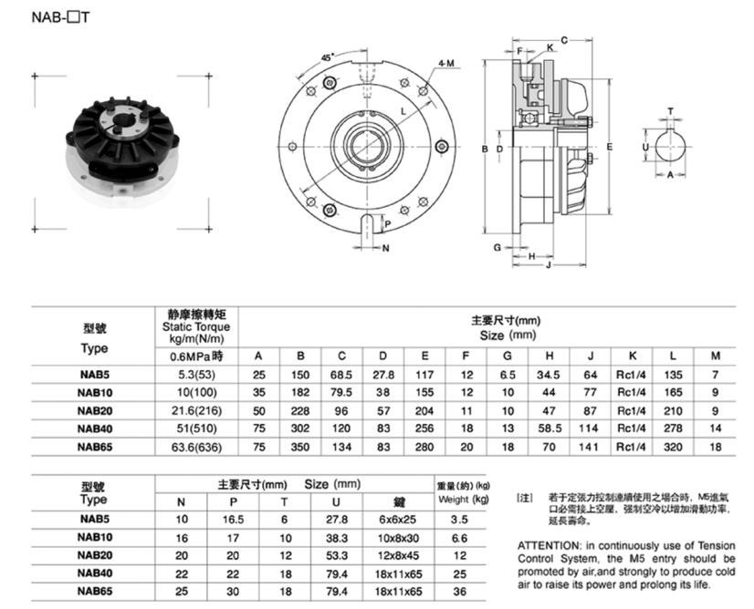 空壓通軸式制動(dòng)器